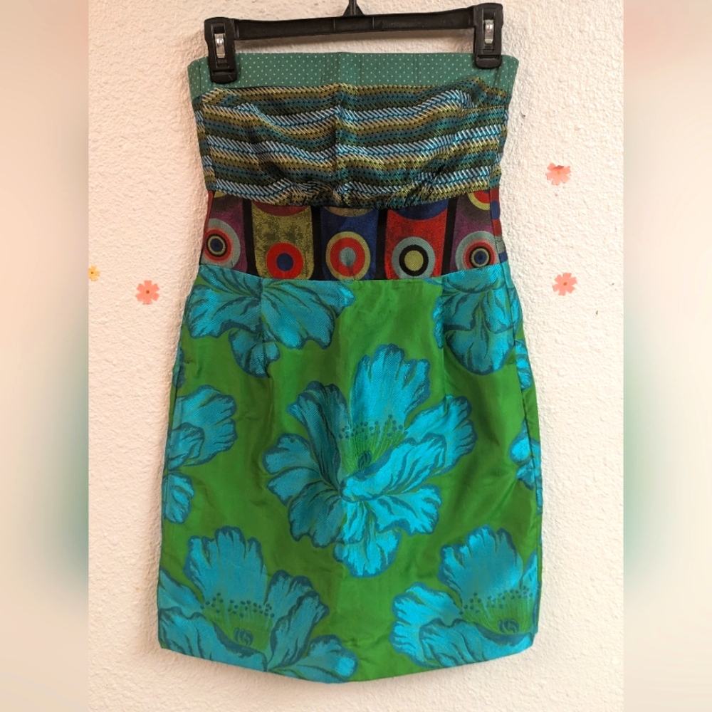 Desigual Euro Mixed Media Style Corset Dress